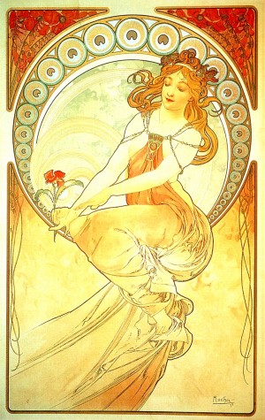 Girl with red flower